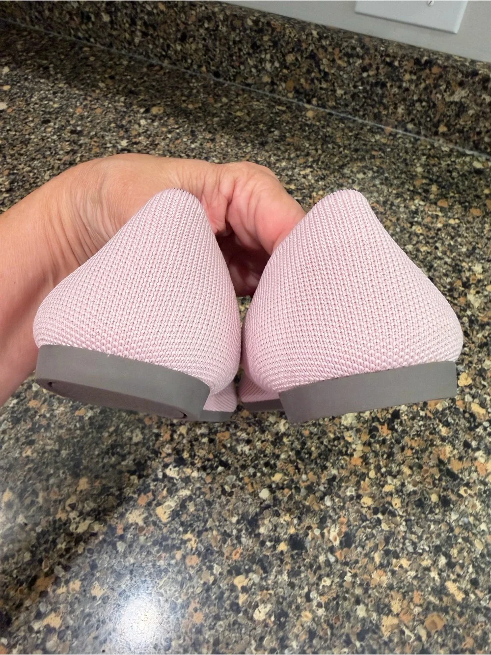 Women's Rothys  Pointed Knit Flats in Light Pink 10